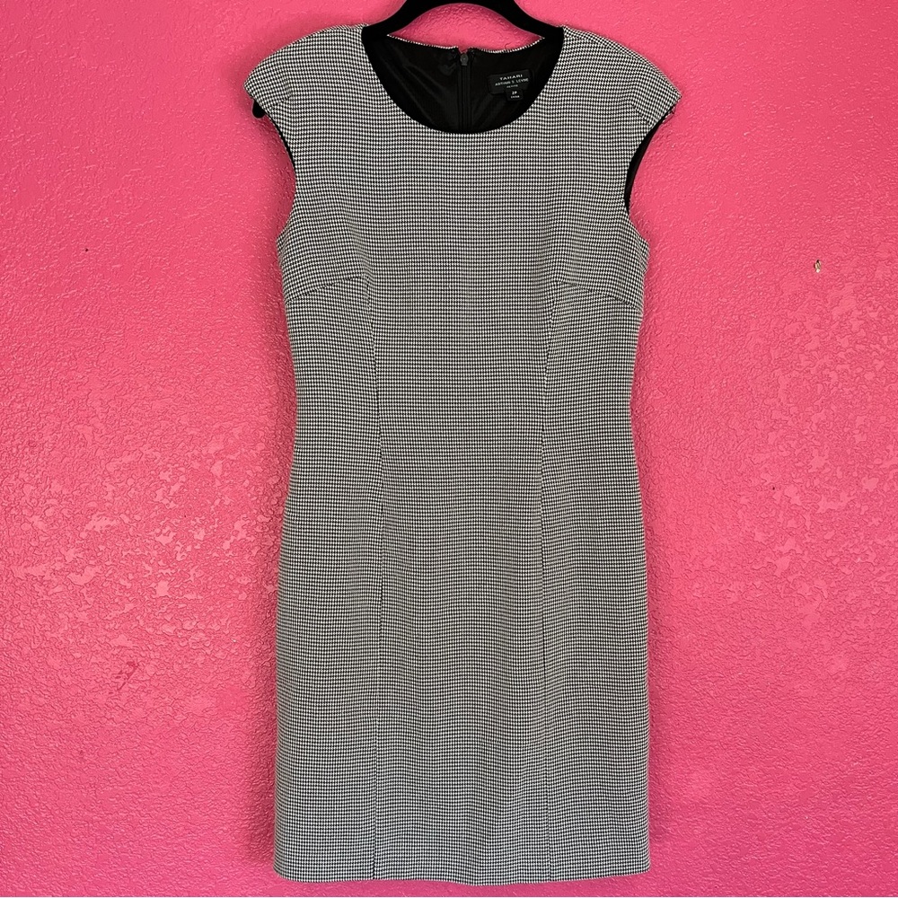 Tahari Arthur S Levine Houndstooth Fitted Dress